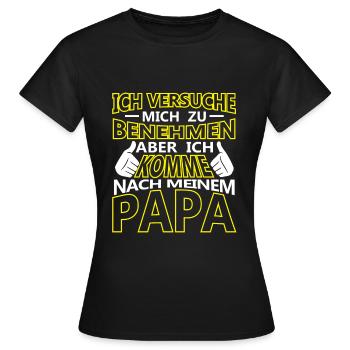 J'essaie de me comporter papa - T-shirt Femme - noir - Devant - AI Model Female 172 dark (172cm)
