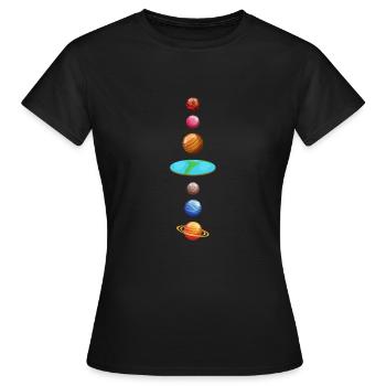 Planète Univers - T-shirt Femme - noir - Devant - AI Model Female 172 dark (172cm)