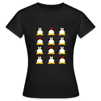 Pingouin pingouin - T-shirt Femme - noir - Devant - AI Model Female 172 dark (172cm)