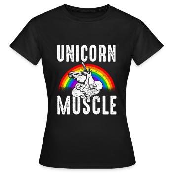 Licorne Muscle - T-shirt Femme - noir - Devant - AI Model Female 172 dark (172cm)