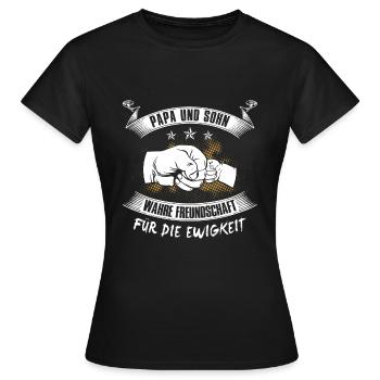 Papa und Sohn wahre Freundschaft - Frauen T-Shirt - Schwarz - Vorne - AI Model Female 172 dark (172cm)