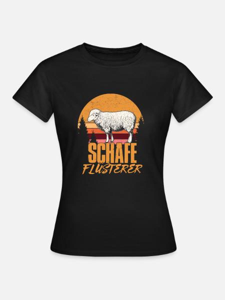 Vintage Schafe Flüsterer - Frauen T-Shirt - Schwarz