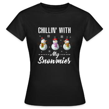 Chillin 'with my snowmies - Women's T-Shirt - black - Front - AI Model Female 172 dark (172cm)