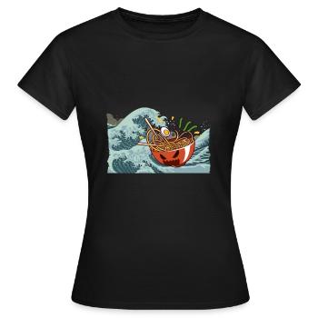 Ramen Welle Kanagawa - Frauen T-Shirt - Schwarz - Vorne - AI Model Female 172 dark (172cm)