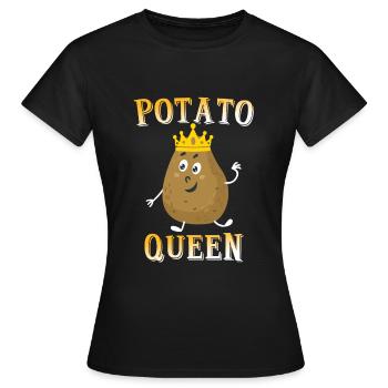 Potato queen potatoes - Women's T-Shirt - black - Front - AI Model Female 172 dark (172cm)