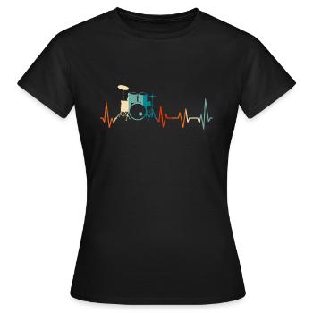 Battement de coeur batteur - T-shirt Femme - noir - Devant - AI Model Female 172 dark (172cm)