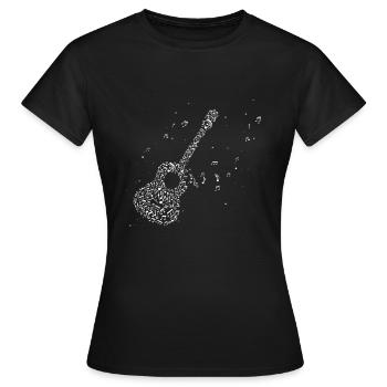 Musiknoten Gitarre - Frauen T-Shirt - Schwarz - Vorne - AI Model Female 172 dark (172cm)