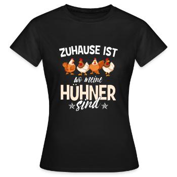 Zuhause wo meine Hühner sind Landwirt - Frauen T-Shirt - Schwarz - Vorne - AI Model Female 172 dark (172cm)