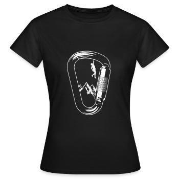 Grimpeur grimpeur mousqueton - T-shirt Femme - noir - Devant - AI Model Female 172 dark (172cm)