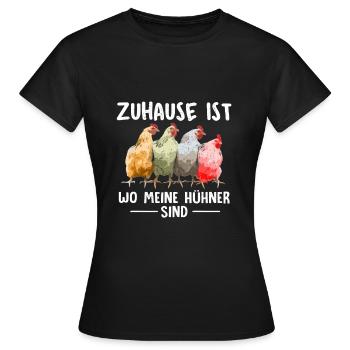 Hühner Huhn Landwirt - Frauen T-Shirt - Schwarz - Vorne - AI Model Female 172 dark (172cm)