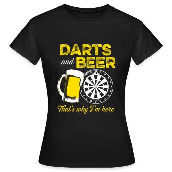 Darts darts and beer - Women's T-Shirt - black - Front - AI Model Female 172 dark (172cm)