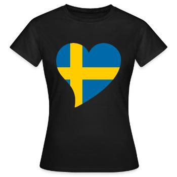 Heart for Sweden - Women's T-Shirt - black - Front - AI Model Female 172 dark (172cm)