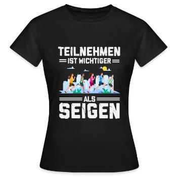 Participer est plus important que gagner - T-shirt Femme - noir - Devant - AI Model Female 172 dark (172cm)