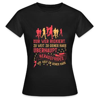 Course à pied : Jusqu’où pouvez-vous aller? - T-shirt Femme - noir - Devant - AI Model Female 172 dark (172cm)