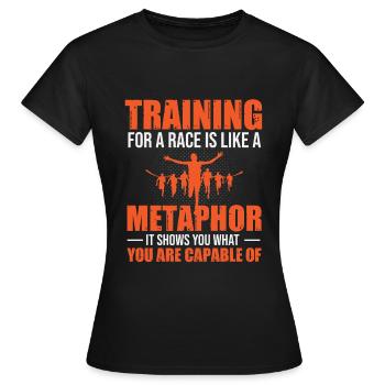 Jogging - T-shirt Femme - noir - Devant - AI Model Female 172 dark (172cm)