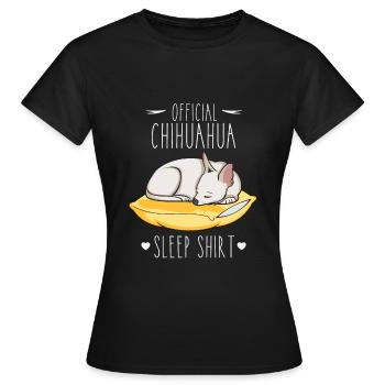 Official Chihuahua Sleep Shirt - Frauen T-Shirt - Schwarz - Vorne - AI Model Female 172 dark (172cm)