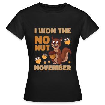 Ich habe den No Nut November gewonnen! - Frauen T-Shirt - Schwarz - Vorne - AI Model Female 172 dark (172cm)