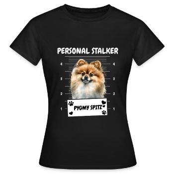 Little Funny Stalker Pygmy Spitz - Frauen T-Shirt - Schwarz - Vorne - AI Model Female 172 dark (172cm)
