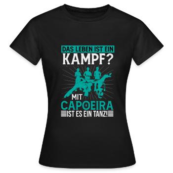 Life is struggle, capoeira is answer - Frauen T-Shirt - Schwarz - Vorne - AI Model Female 172 dark (172cm)