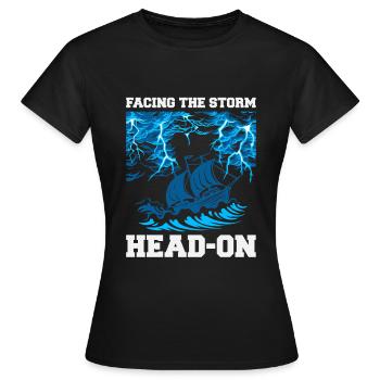 Storm Chasing: Facing the Storm Head-On - Women's T-Shirt - black - Front - AI Model Female 172 dark (172cm)