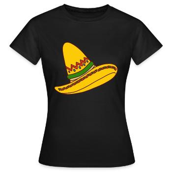 Mexikanischer Hut - Frauen T-Shirt - Schwarz - Vorne - AI Model Female 172 dark (172cm)