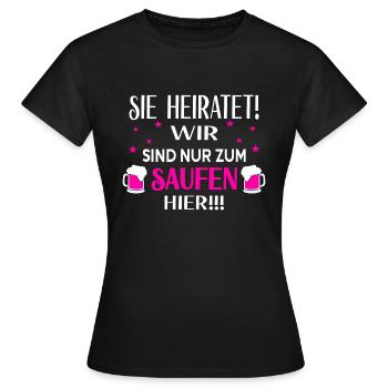 Sie Heiratet Junggesellinnenabschied Outfit - Frauen T-Shirt - Schwarz - Vorne - AI Model Female 172 dark (172cm)