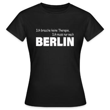 Therapie Berlin - Frauen T-Shirt - Schwarz - Vorne - AI Model Female 172 dark (172cm)