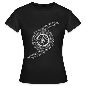 Vélo jante tourbillon cycliste idée cadeau - T-shirt Femme - noir - Devant - AI Model Female 172 dark (172cm)