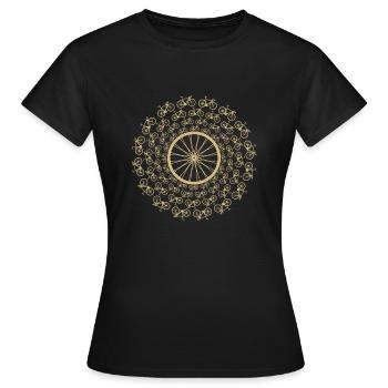 Vélo de course vélo jante - T-shirt Femme - noir - Devant - AI Model Female 172 dark (172cm)
