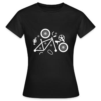 Pièces de vélo anatomie - T-shirt Femme - noir - Devant - AI Model Female 172 dark (172cm)