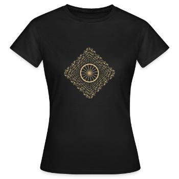Vélo vélo vélo QR code gold - T-shirt Femme - noir - Devant - AI Model Female 172 dark (172cm)
