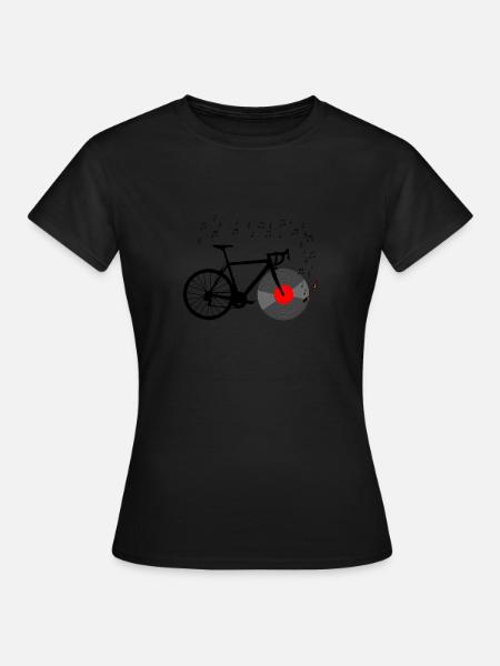 Vélo de course Platine et notes musicales - T-shirt Femme - noir