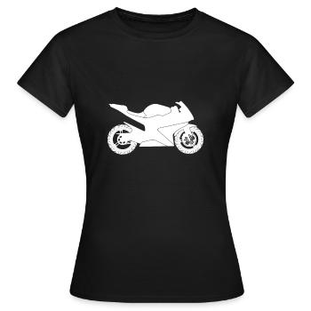 Rennmaschine Motorrad Silhouette - Frauen T-Shirt - Schwarz - Vorne - AI Model Female 172 dark (172cm)