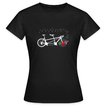 Tandem Bike Vinyl Music Player mit Musiknoten - Frauen T-Shirt - Schwarz - Vorne - AI Model Female 172 dark (172cm)
