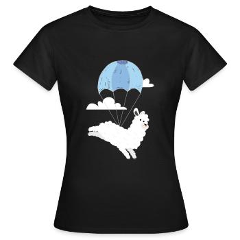 Alpaga Skydive Skydiving Skydiver - T-shirt Femme - noir - Devant - AI Model Female 172 dark (172cm)