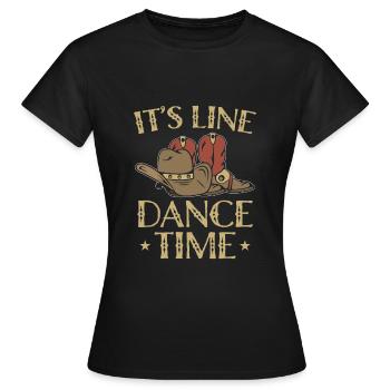 Linedance Tanz Dance Country Western Line Dance - Frauen T-Shirt - Schwarz - Vorne - AI Model Female 172 dark (172cm)