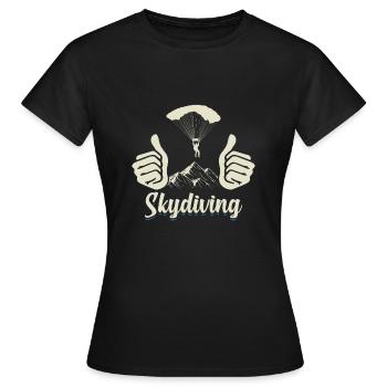 Parachutiste Thumbs Up Skydiver Gift - T-shirt Femme - noir - Devant - AI Model Female 172 dark (172cm)