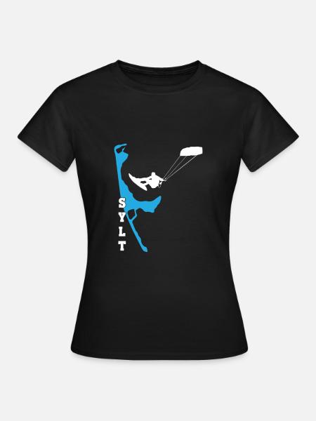 Kitesurf Sylt Kite Surfer Kiten Kitesurfer Motive - T-shirt Femme - noir