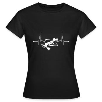 Armbrust Herzschlag Bogenschießen Mittelalter - Frauen T-Shirt - Schwarz - Vorne - AI Model Female 172 dark (172cm)