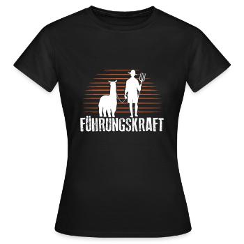 Alpaka Führungskraft - Alpaka Farm Lama Farmer - Frauen T-Shirt - Schwarz - Vorne - AI Model Female 172 dark (172cm)