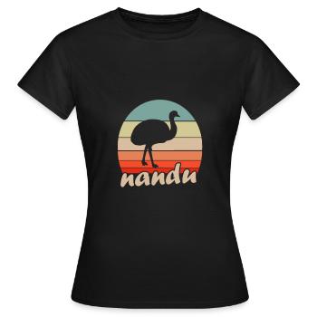 Laufvogel Tier Rennen Geschenk Farm Nandu - Frauen T-Shirt - Schwarz - Vorne - AI Model Female 172 dark (172cm)