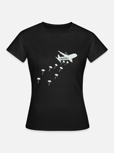 Fallschirmjäger Jumpmaster Flugzeug Absprung - Frauen T-Shirt - Schwarz