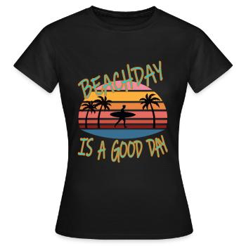 Chemise de vacances à la plage - T-shirt Femme - noir - Devant - AI Model Female 172 dark (172cm)