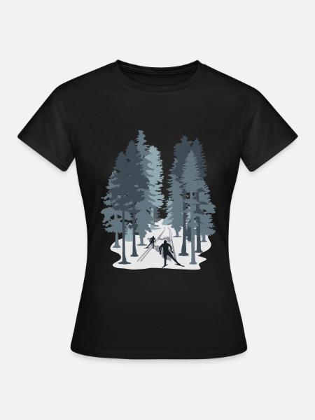Ski de fond, ski de fond, biathlon, sports d’hiver - T-shirt Femme - noir