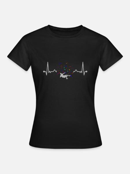 Bouldern Boulderer Herzschlag - Frauen T-Shirt - Schwarz
