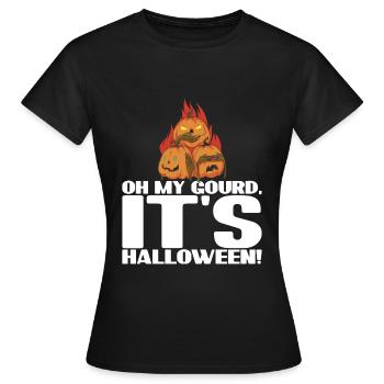 Oh ma gourde, c’est le design d’Halloween - T-shirt Femme - noir - Devant - AI Model Female 172 dark (172cm)