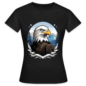 Pygargue à tête blanche - T-shirt Femme - noir - Devant - AI Model Female 172 dark (172cm)