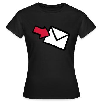 Brief E-Mail mail letter lettre message Versand - Frauen T-Shirt - Schwarz - Vorne - AI Model Female 172 dark (172cm)