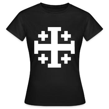 Jerusalem kreuz Jerusalemkreuz - Frauen T-Shirt - Schwarz - Vorne - AI Model Female 172 dark (172cm)