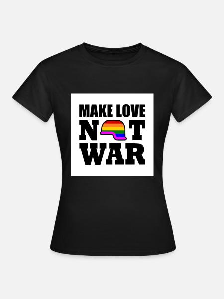 Make love not war - Frauen T-Shirt - Schwarz